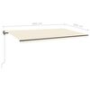 vidaXL Manual Retractable Awning with LED 600x300 cm Cream