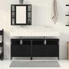 vidaXL Bathroom Vanity Units with Shelf 3 pcs Black Engineered wood