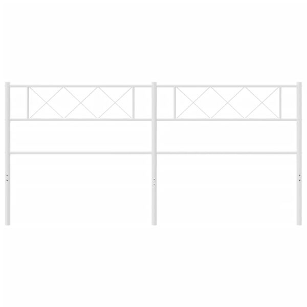 vidaXL Metal Replace Headboard White 200 cm