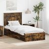 vidaXL Bed Frame Smoked Oak and Silver 75 x 190 cm Engineered Wood