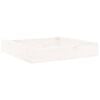 vidaXL Sandbox with Seats White Square Solid Wood Pine