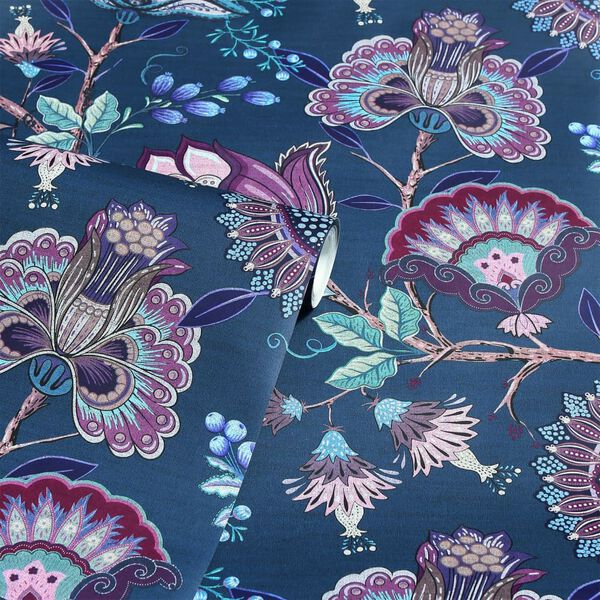 DUTCH WALLCOVERINGS Wallpaper Krisha Navy and Pink