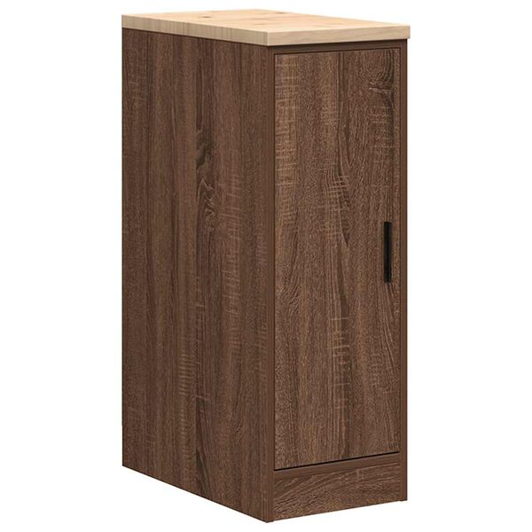 vidaXL Garage Storage Cabinet Brown Oak 30x51x85 cm Solid Wood Pine