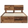 vidaXL Bed Frame with Headboard Old Wood 160 x 200 cm Solid Pine Wood