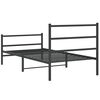 vidaXL Metal Bed Frame without Mattress with Footboard Black 107x203cm