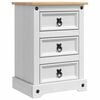 vidaXL Bedside Table with Drawer White 45 x 35 x 64 cm Solid Pine Wood