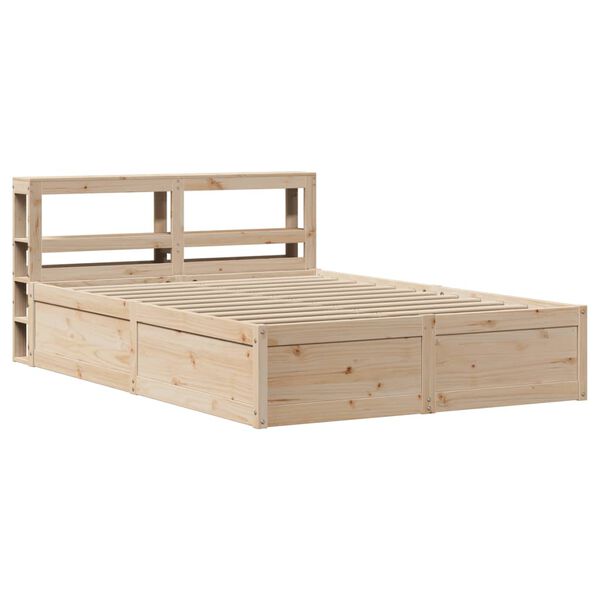 vidaXL Bed Frame with Headboard 160x200 cm Solid Wood Pine