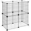 vidaXL 12-Panel Pet Cage with Door Black 35x35 cm Steel