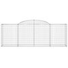 vidaXL Arched Gabion Baskets 4 pcs 300x50x100/120 cm Galvanised Iron