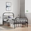 vidaXL Metal Bed Frame without Mattress with Footboard Black 100x190cm