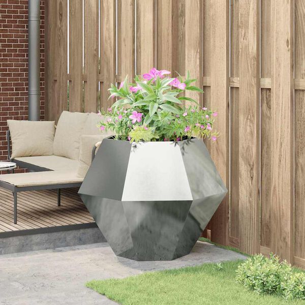 vidaXL Planter Silver 100 x 100 x 80 cm Galvanised Steel