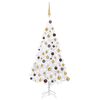 vidaXL Artificial Pre-lit Christmas Tree with Ball Set White 120 cm PVC