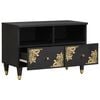vidaXL TV Cabinet with Drawer Black 70 x 33 x 46 cm Solid Mango Wood