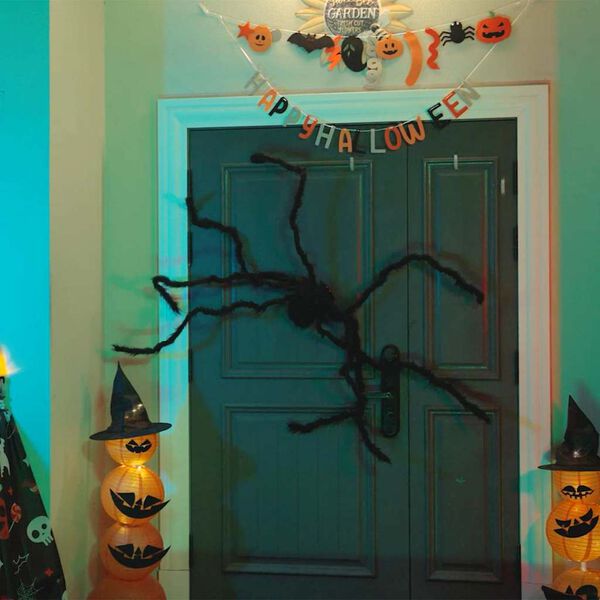 vidaXL Halloween Spider Decoration 6 pcs Black 75 cm Polyester