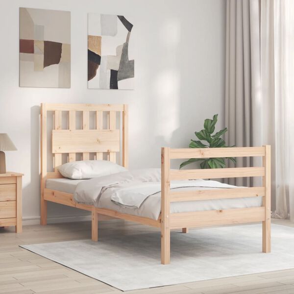 vidaXL Bed Frame without Mattress Small Single Solid Wood