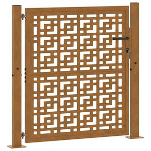 vidaXL Garden Gate 100x100 cm Weathering Steel Cross Design