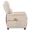 vidaXL Massage Chair with Cushion Cream 67.5 x 93.5 x 101.5 cm Fabric