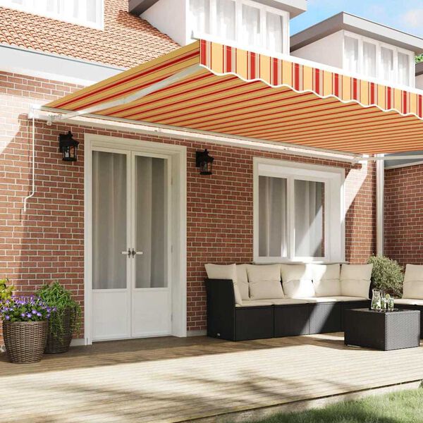 vidaXL Retractable Awning Yellow and Orange 500 x 300 cm