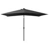 vidaXL Garden Parasol with LEDs and Steel Pole Anthracite 2x3 m