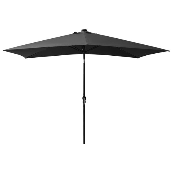 vidaXL Garden Parasol with LEDs and Steel Pole Anthracite 2x3 m
