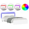 vidaXL Bed Frame with Headboard and LED White 140x200 cm