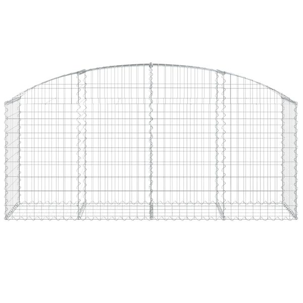 vidaXL Arched Gabion Basket 200x50x80/100 cm Galvanised Iron