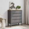 vidaXL Chest of Drawers FLORO Grey cm Solid Wood Pine