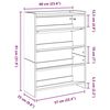 vidaXL Shoe Rack Smoked Oak 60x25x81 cm Engineered Wood
