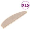 vidaXL Stair Mats 15 pcs 65x21x4 cm White and Brown Half Round Large