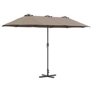 vidaXL Garden Parasol Taupe 370 x 197 x 239 cm Polyester and Aluminium