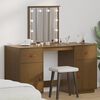 vidaXL Dressing Table Set with LED Honey Brown Solid Wood Pine