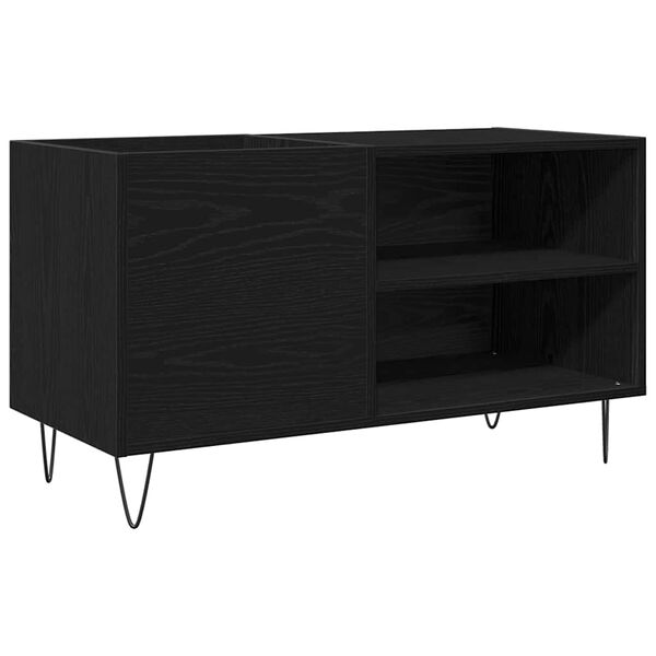 vidaXL Record Cabinet Black Oak 85 x 38 x 48 cm Engineered Wood