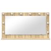 vidaXL Vanity Mirror with LED Strip Lights Sonoma Oak 100 x 55 x 18 cm