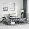 vidaXL Metal Bed Frame without Mattress with Footboard Black 193x203cm
