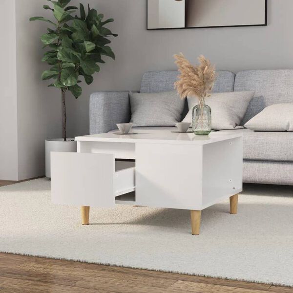 vidaXL Coffee Table High Gloss White 55x55x36.5 cm Engineered Wood