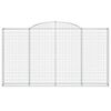 vidaXL Arched Gabion Baskets 7 pcs 300x30x160/180 cm Galvanised Iron
