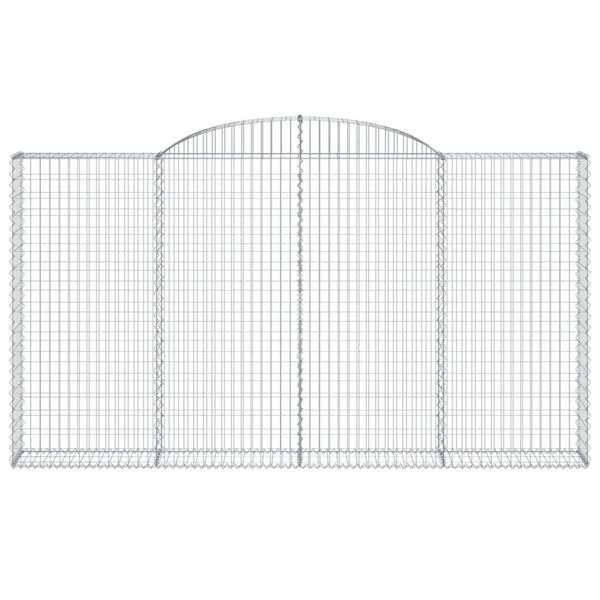 vidaXL Arched Gabion Baskets 7 pcs 300x30x160/180 cm Galvanised Iron