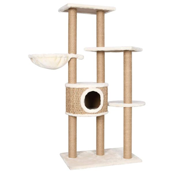 vidaXL Cat Tree with Scratching Post 126cm Seagrass
