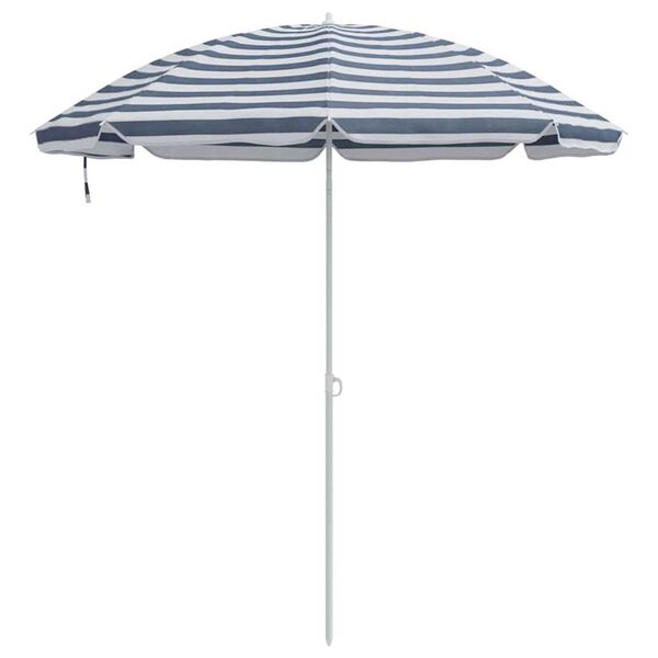vidaXL Beach Parasol Blue and White 263 x 263 x 272 cm