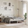 vidaXL Metal Bed Frame without Mattress with Headboard White 160x200cm