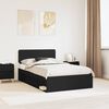 vidaXL Bed Frame with Headboard Black 120 x 190 cm Solid Pine Wood