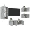 vidaXL 5 Piece TV Wall Units with LED Concrete Grey Engineered Wood