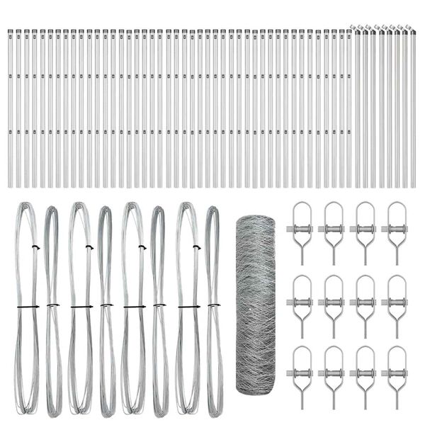 vidaXL Fence Post Silver 100 x 0.8 m (36 mm mesh) Steel