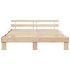 vidaXL Bed Frame with Headboard Natural 180 x 200 cm Solid Pine Wood