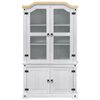 vidaXL Display Cabinet White 103.5 x 42 x 180 cm Solid Pine Wood