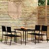 vidaXL 5 Piece Garden Dining Set Black