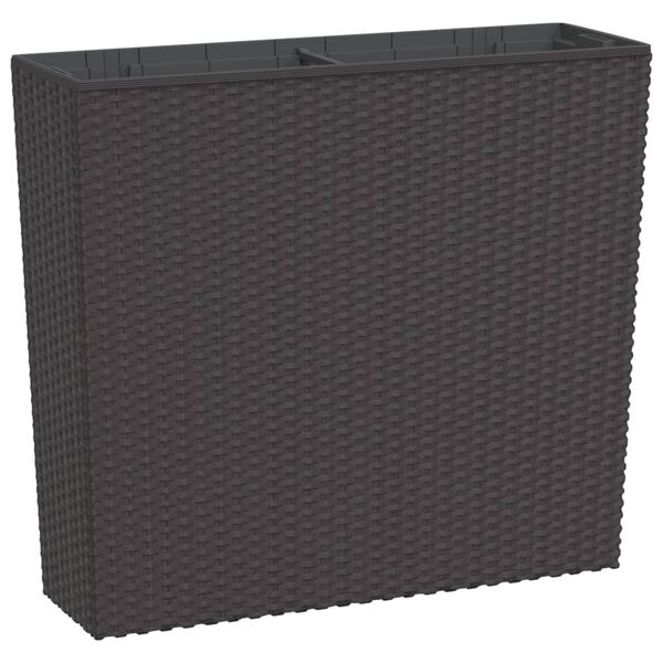 vidaXL Planter with Removable Inner Brown 12 / 44 L PP Rattan