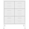 vidaXL Drawer Cabinet White 80x35x101.5 cm Steel
