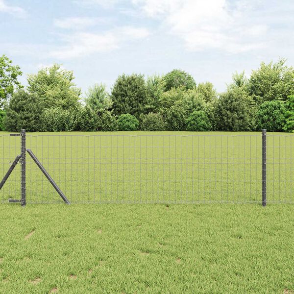 vidaXL Euro Fence Grey 0.6 x 25 m PVC-coated iron