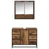 vidaXL Bathroom Furniture Set with Door 2 pcs Old wood 80 x 33 x 60 cm